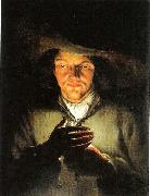 Mann mit brennender Kerze von Nachfolger Godfried Schalcken unknow artist